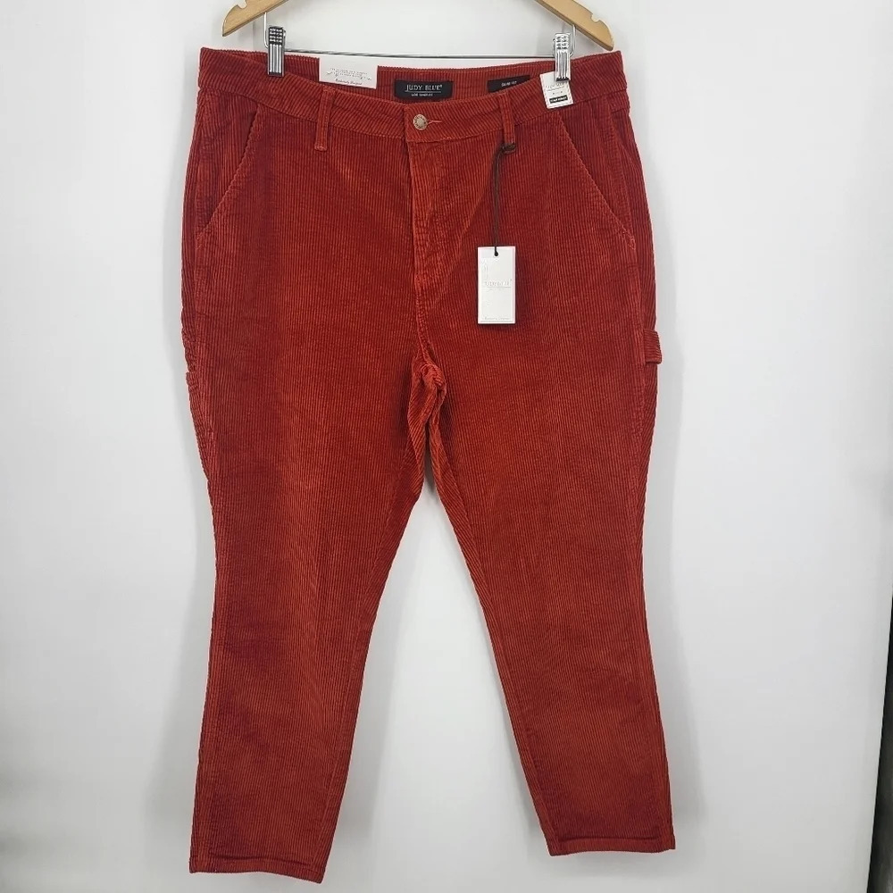 Judy Blue Slim Fit Rust Corduroy High Waisted Pants NWT Sz 32